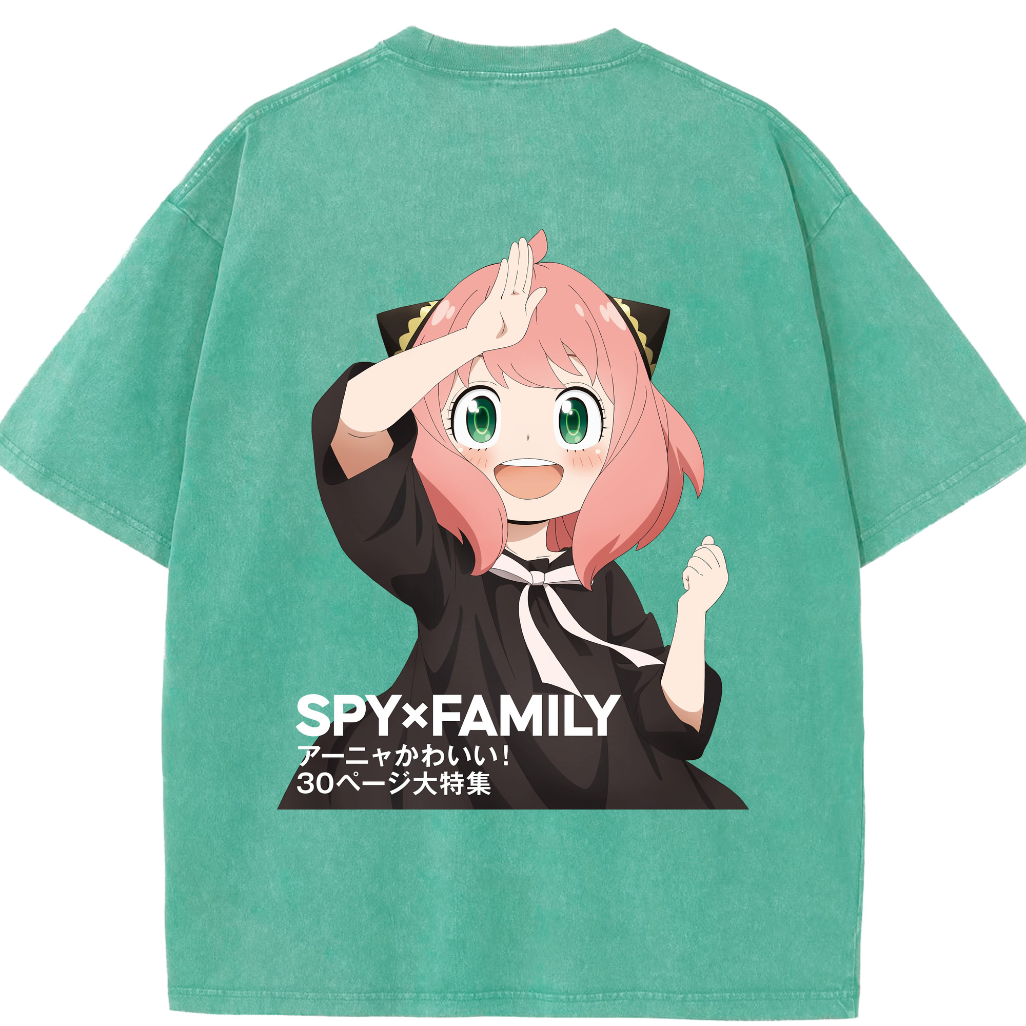 （画像用） SPY×FAMILY间谍家家酒 綿100% ヴィンテージ風 半袖Tシャツ（背面プリント）